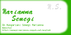 marianna semegi business card